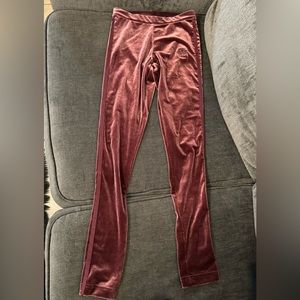Adidas Original Burgundy Velour Leggings Size XS
